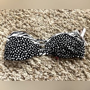 NWT navy and white Victorias Secret Swim strapless bikini top
